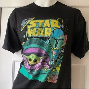 Star Wars Mandolorian Tee size L Large vintage looking colors